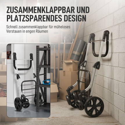 Faltbarer Einkaufstrolley, 46L Tasche, Kühlfach, Verstellbarer Griff