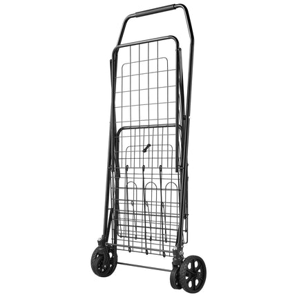 Folding Shopping Cart, Dual Baskets, 45 kg Capacity