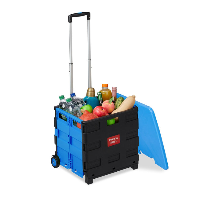 Skládací nákupní vozík s víkem, nosnost 35kg