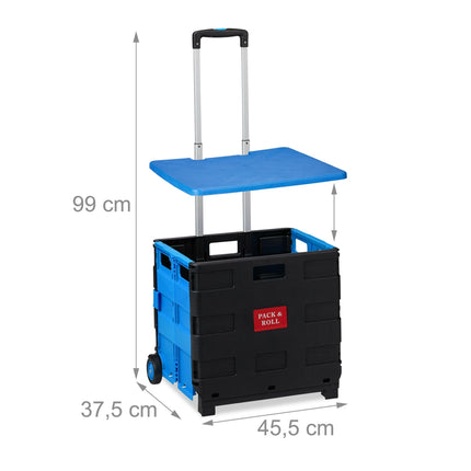 Skládací nákupní vozík s víkem, nosnost 35kg