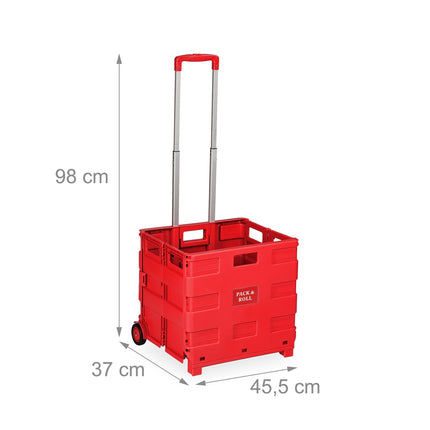 Faltbarer Einkaufstrolley mit Teleskopgriff, 35 kg Tragkraft