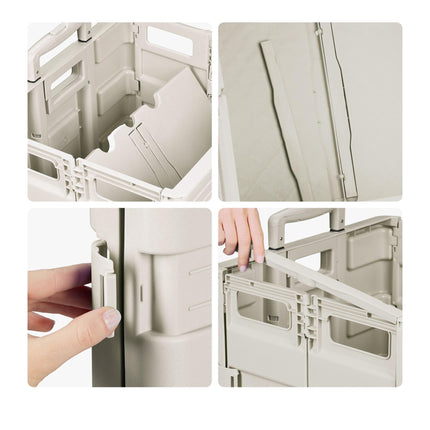 Folding Shopping Trolley with Telescopic Handle, Beige