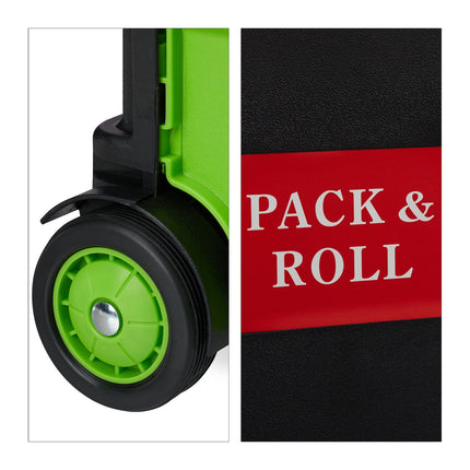 Folding Shopping Trolley with Wheels, 35 kg Capacity