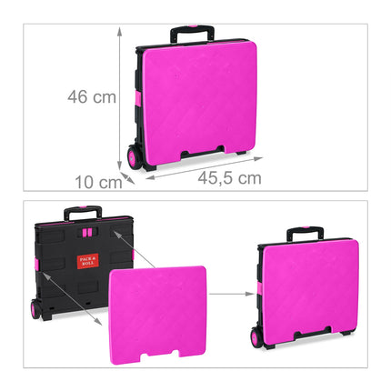 Folding Shopping Trolley with Wheels, 35kg Capacity