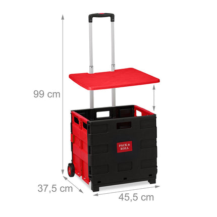 Skládací nákupní vozík na kolečkách, nosnost 35kg