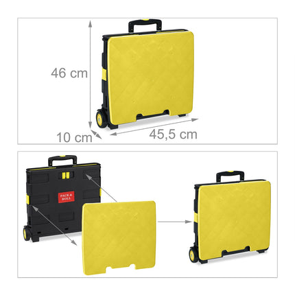 Folding Shopping Trolley with Wheels, 35kg Capacity