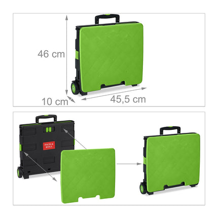 Folding Shopping Trolley with Wheels, 35 kg Capacity
