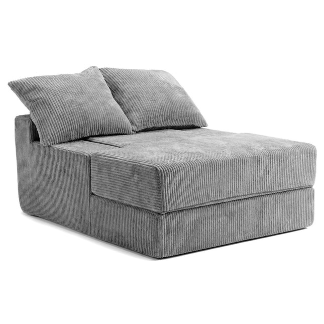 Klappsofa, wandelbarer Schlafsessel, Grau, 2 Kissen