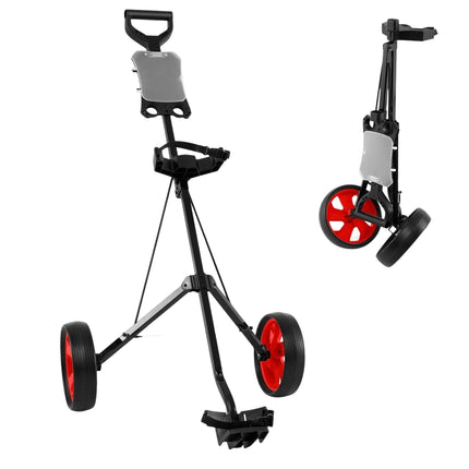 Klappbarer Golf-Trolley aus Stahl mit Scorecard-Halter, 2 Räder