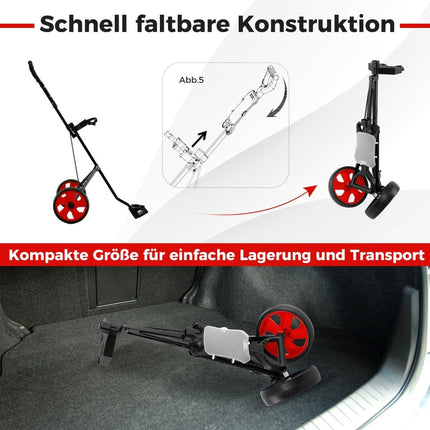 Klappbarer Golf-Trolley aus Stahl mit Scorecard-Halter, 2 Räder