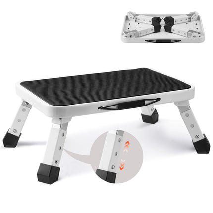 Folding Steel Step Stool, Adjustable Height, 150 kg