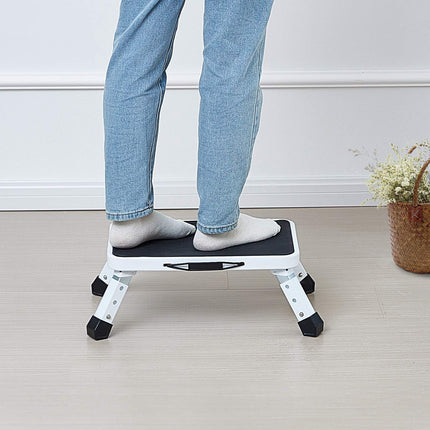Folding Steel Step Stool, Adjustable Height, 150 kg