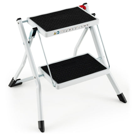 Folding Step Ladder, 2 Steps, 20cm Wide, 150kg Capacity
