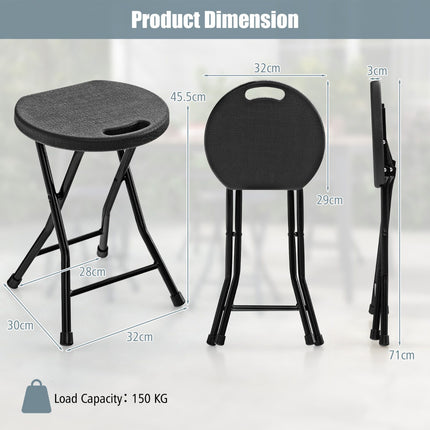 Folding Stool Set of 2, 18 In, Carry Handle, 330 lb