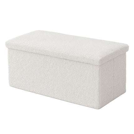Faltbare Aufbewahrungsbank, Teddystoff, 2 Sitzer