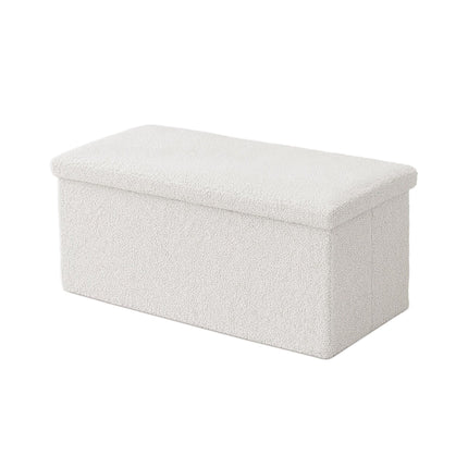 Faltbare Aufbewahrungsbank, Teddystoff, 2 Sitzer