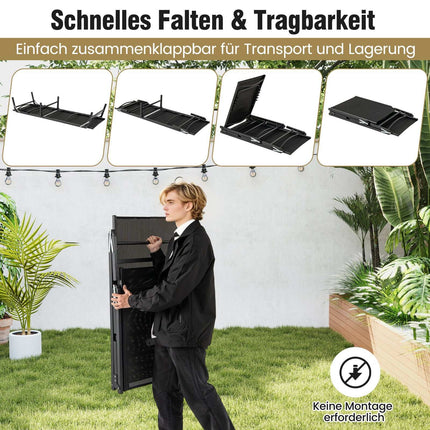 Folding Sun Lounger, 5-Position Backrest, 160kg Capacity