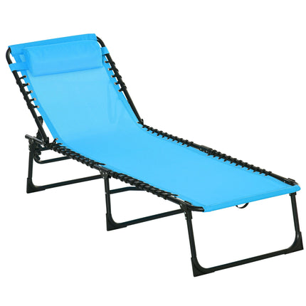 Klappbare Sonnenliege, atmungsaktiver Stoff, Metallrahmen, 189x58x30 cm