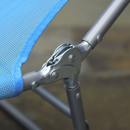 Klappliege mit Kissen, verstellbarer Rückenlehne, Blau