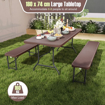 Skládací stůl 180 x 74 cm, HDPE deska, bezpečnostní zámek