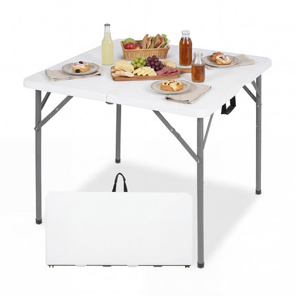 Klapptisch 86 cm quadratisch, Tragegriff, Metallbeine