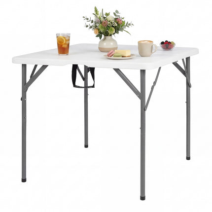 Klapptisch 86 cm quadratisch, Tragegriff, Metallbeine