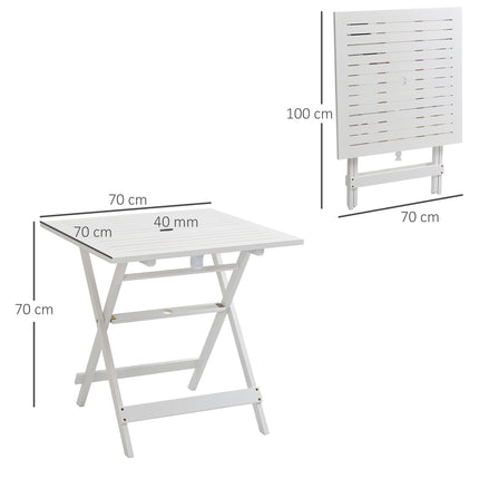 Klappbarer Beistelltisch mit Sonnenschirmhalter, Pappelholz, 70cm