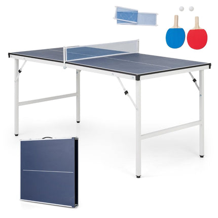 Folding Table Tennis Table with Net, 2 Paddles & Balls