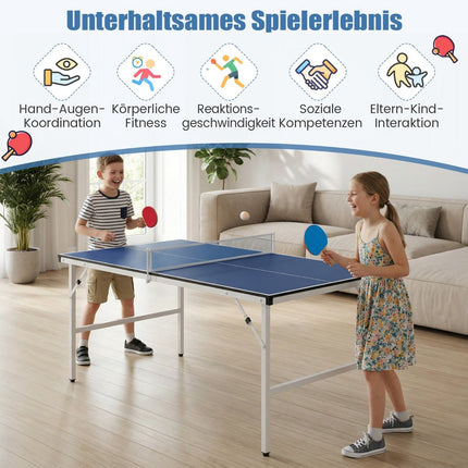 Folding Table Tennis Table with Net, 2 Paddles & Balls