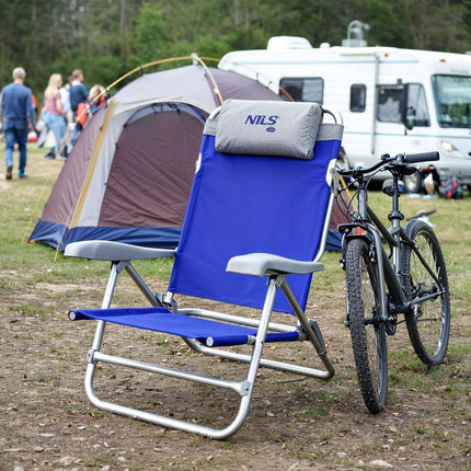 Folding Tourist Chair, Blue-Gray, Compact Design