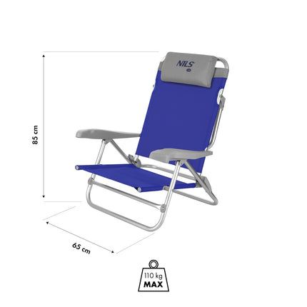 Folding Tourist Chair, Blue-Gray, Compact Design