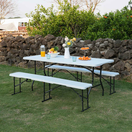 Folding Tourist Table, White, Compact and Portable