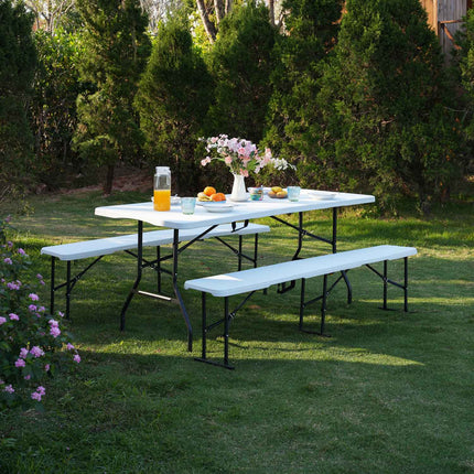 Folding Tourist Table, White, Compact and Portable