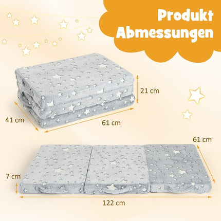 Faltbare Reisebettmatratze 60x120 cm, Nachleuchtendes Design