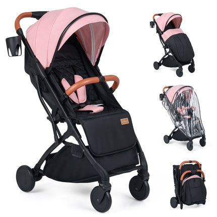 Folding Travel Stroller with Rain Cover, Adjustable Backrest