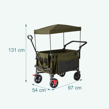 Skládací vozík se stříškou, objem 200L, nosnost 150kg
