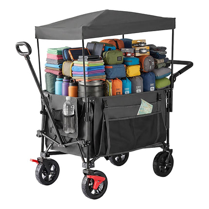 Faltbarer Bollerwagen mit Dach, 200L Fassungsvermögen, 150kg Traglast