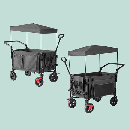 Faltbarer Bollerwagen mit Dach, 200L Fassungsvermögen, 150kg Traglast