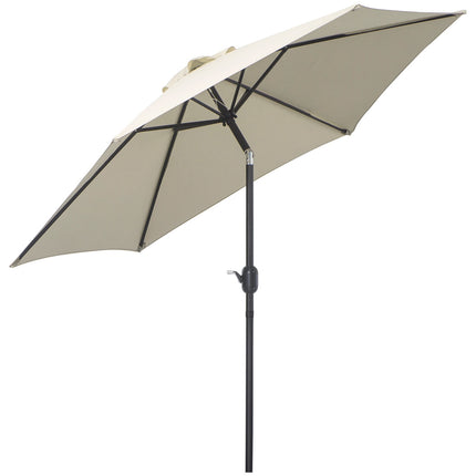 Beiger Aluminium-Gartenschirm – 2,7 m, Handkurbel