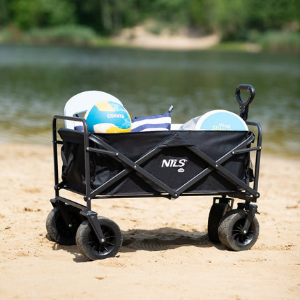 Folding Wagon, Black, 100L Capacity