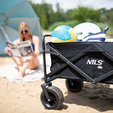 Folding Wagon, Black, 100L Capacity
