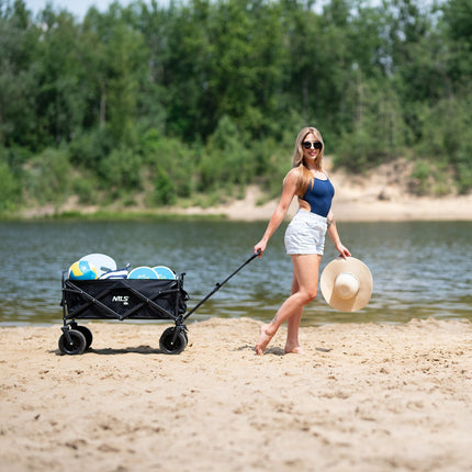 Folding Wagon, Black, 100L Capacity