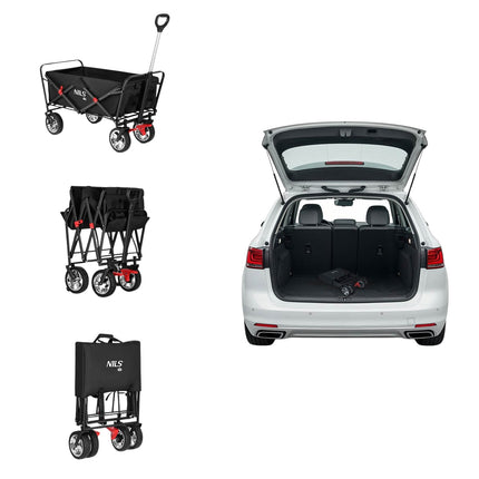Folding Wagon, Black, 120L Capacity