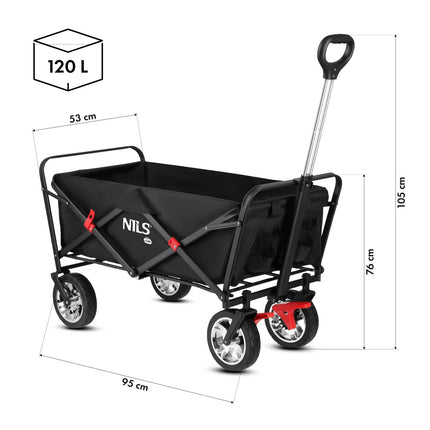 Folding Wagon, Black, 120L Capacity