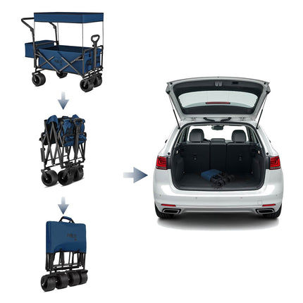 Folding Wagon, Blue, 120L Capacity