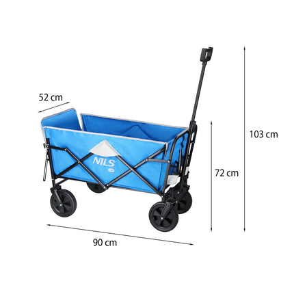 Skládací přepravní vozík, modrošedá, objem 125L