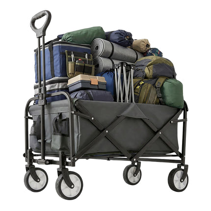 Folding Wagon with Adjustable Handle and Large Capacity