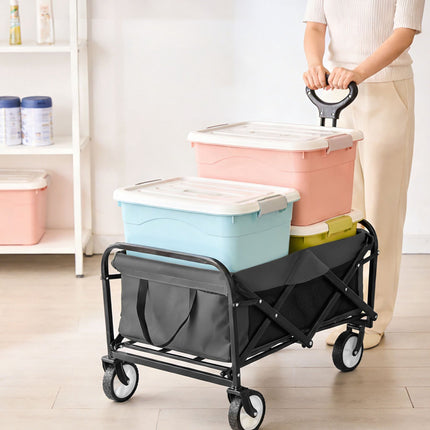 Folding Wagon with Adjustable Handle and Large Capacity