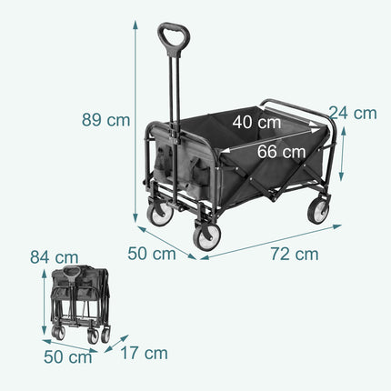 Folding Wagon with Adjustable Handle and Large Capacity