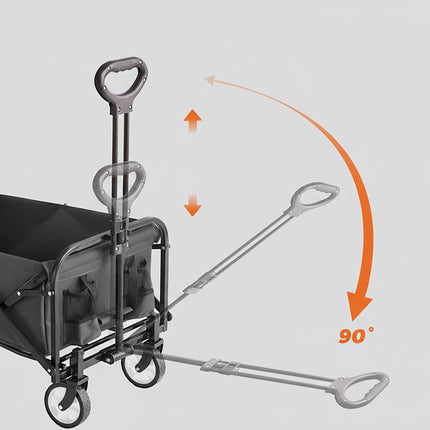 Folding Wagon with Adjustable Handle and Large Capacity